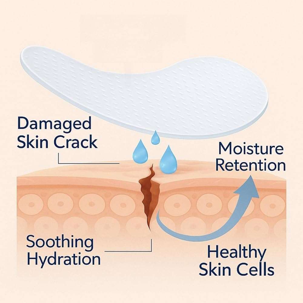 PUREEASE Moisturizing Crack Patches –for Linear, Single Small Crack,for Dry,Cracked Heels,Soles, Toes Skin Relief, Hydrating Care – Flexible & Breathable, 6 Patches - Image 5