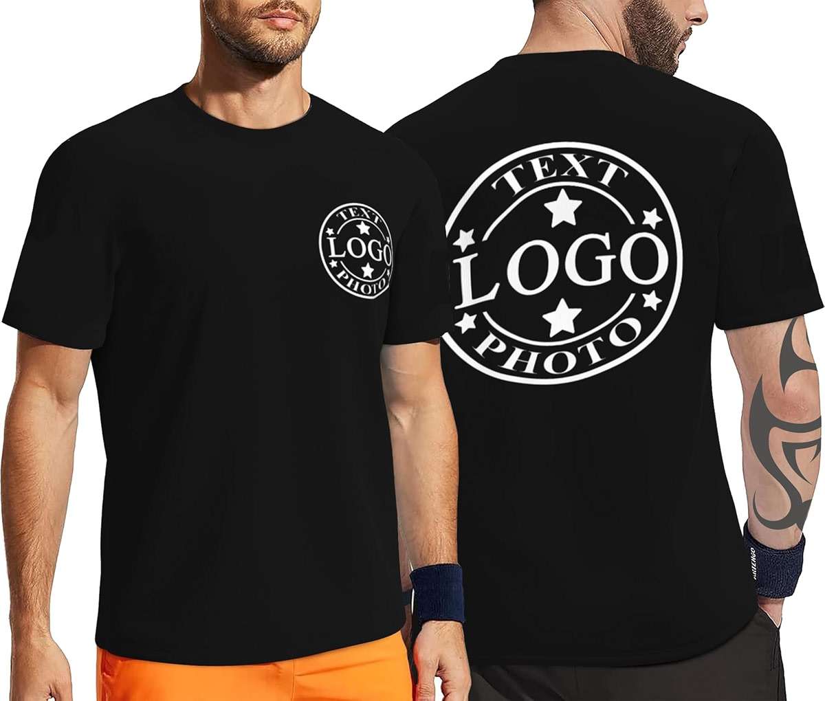 Custom T Shirts for Men Women,Personalized Shirts with Photo Logo Text,Customized T-Shirt for Front & Back Print - Image 2