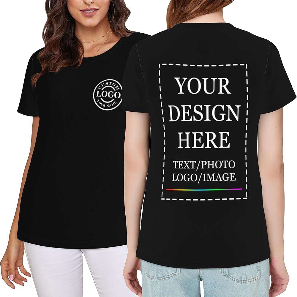 Custom T Shirts for Men Women,Personalized Shirts with Photo Logo Text,Customized T-Shirt for Front & Back Print - Image 4