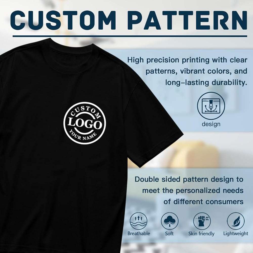 Custom T Shirts for Men Women,Personalized Shirts with Photo Logo Text,Customized T-Shirt for Front & Back Print - Image 6