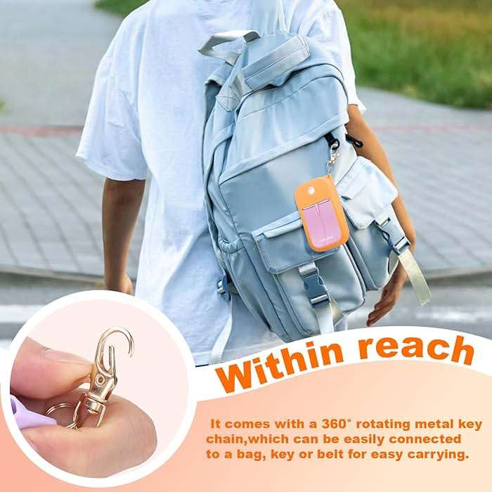 Palksky Protective Silicone Case for Touchland Hand Sanitizer with Keychain | Compatible with Power Mist & Glow Mist 1 fl oz | Anti-Slip Grip, Travel Cover Sleeve (Red,Pinkish,Orange),Travel Size - Image 5
