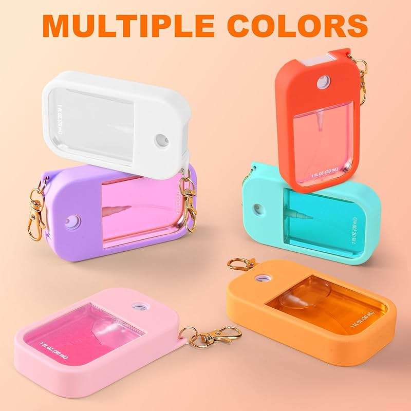 Palksky Protective Silicone Case for Touchland Hand Sanitizer with Keychain | Compatible with Power Mist & Glow Mist 1 fl oz | Anti-Slip Grip, Travel Cover Sleeve (Red,Pinkish,Orange),Travel Size - Image 6