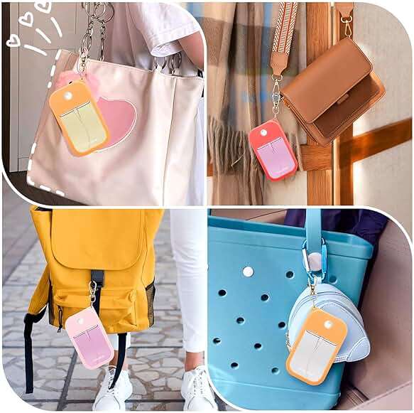 Palksky Protective Silicone Case for Touchland Hand Sanitizer with Keychain | Compatible with Power Mist & Glow Mist 1 fl oz | Anti-Slip Grip, Travel Cover Sleeve (Red,Pinkish,Orange),Travel Size - Image 7