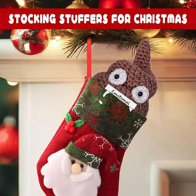 Positive Poo - Emotional Support Crochet Poop Toy, Gag Gifts Funny Adult, Funny Gift for Men, Dad, Boyfriends, Brother, Coworkers - White Elephant Gifts for Adults, Stocking Stuffers for Men - Image 4