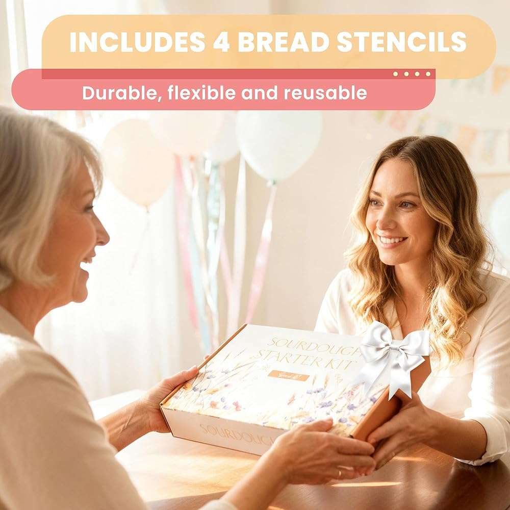 Complete Sourdough Starter Kit, Sourdough bread baking supplies, Great Gift Beginners Bread Makers 24oz Fermentation Jar 9" and 10" Silicone Banneton Bread Proofing Basket, sour dough Whisk,18 in 1 - Image 5