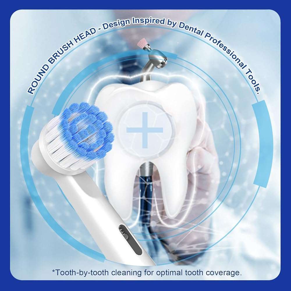 Pro Sensitive Gum Care Replacement Brush Heads Compatible with Oral-B Electric Toothbrushes, 8 Pack High Density Extra Soft Bristles Toothbrush Heads Refill, White - Image 5