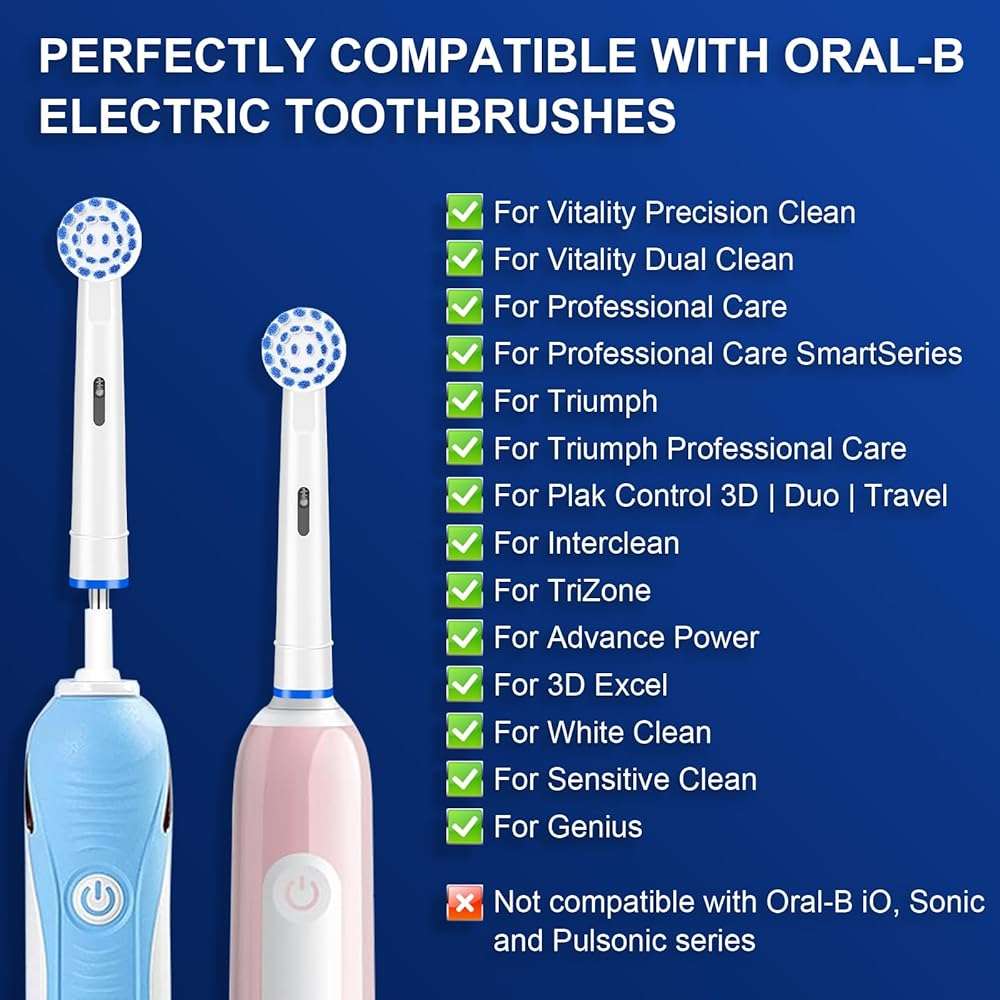 Pro Sensitive Gum Care Replacement Brush Heads Compatible with Oral-B Electric Toothbrushes, 8 Pack High Density Extra Soft Bristles Toothbrush Heads Refill, White - Image 7