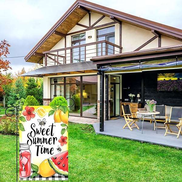 Summer Lemon Garden Flag 12x18 Inch Double Sided Sweet Summer Time Watermelon Garden Flag for Outside, Patio and Lawn-03 - Image 2