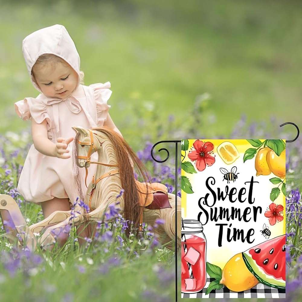 Summer Lemon Garden Flag 12x18 Inch Double Sided Sweet Summer Time Watermelon Garden Flag for Outside, Patio and Lawn-03 - Image 9