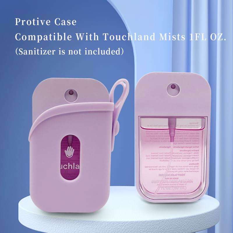 Silicone Case with Keychain for Touchland 【Easy to Clean】【Adjustable Strap】 Case for Power Mist and Glow Mist 1FL OZ., Pink - Image 2