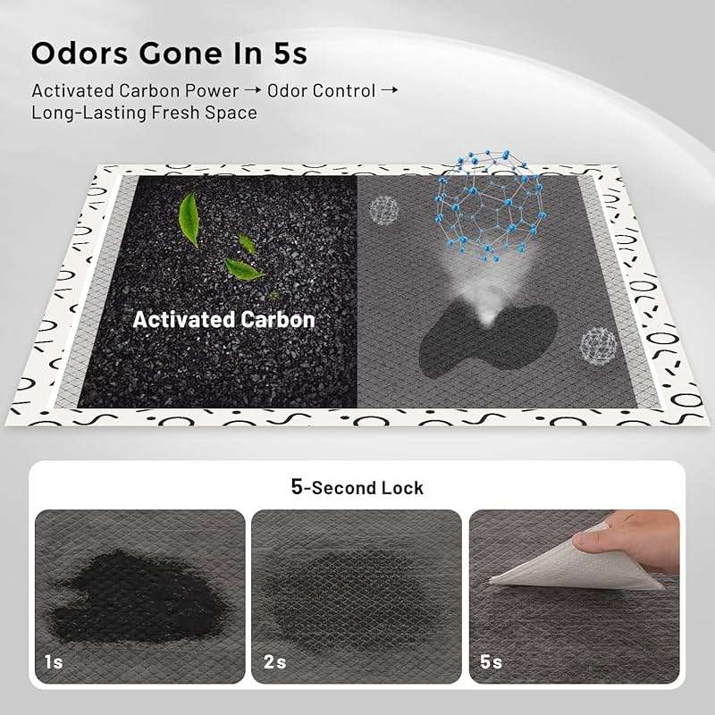 ZOMISIA Charcoal Puppy Pee Pads for Dogs Extra Large, 28"x34" 30 Counts + 1 Extra Health Monitoring Pad - XL Dog Potty Training Pads Disposable, Odor-Control, Super Absorbent & Leak-Proof - Image 2