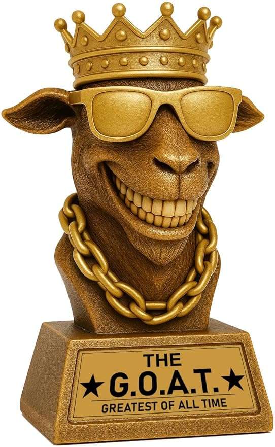 GOAT Trophy Winner Award – 7 Inch Funny Greatest of All Time Trophy, Retirement Gift for Men & Coworkers, Fantasy Football Champion Award, Office MVP, Employee Recognition, Boss Gag Gift - Image 1