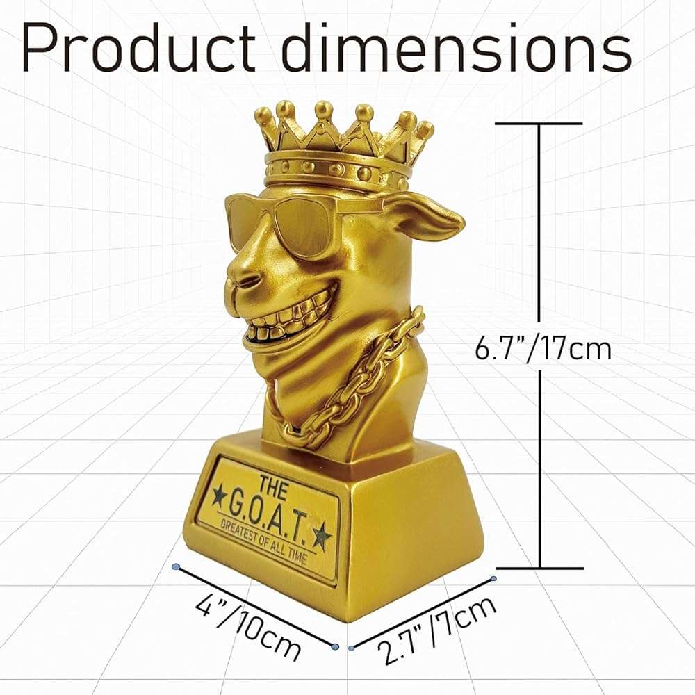 GOAT Trophy Winner Award – 7 Inch Funny Greatest of All Time Trophy, Retirement Gift for Men & Coworkers, Fantasy Football Champion Award, Office MVP, Employee Recognition, Boss Gag Gift - Image 2