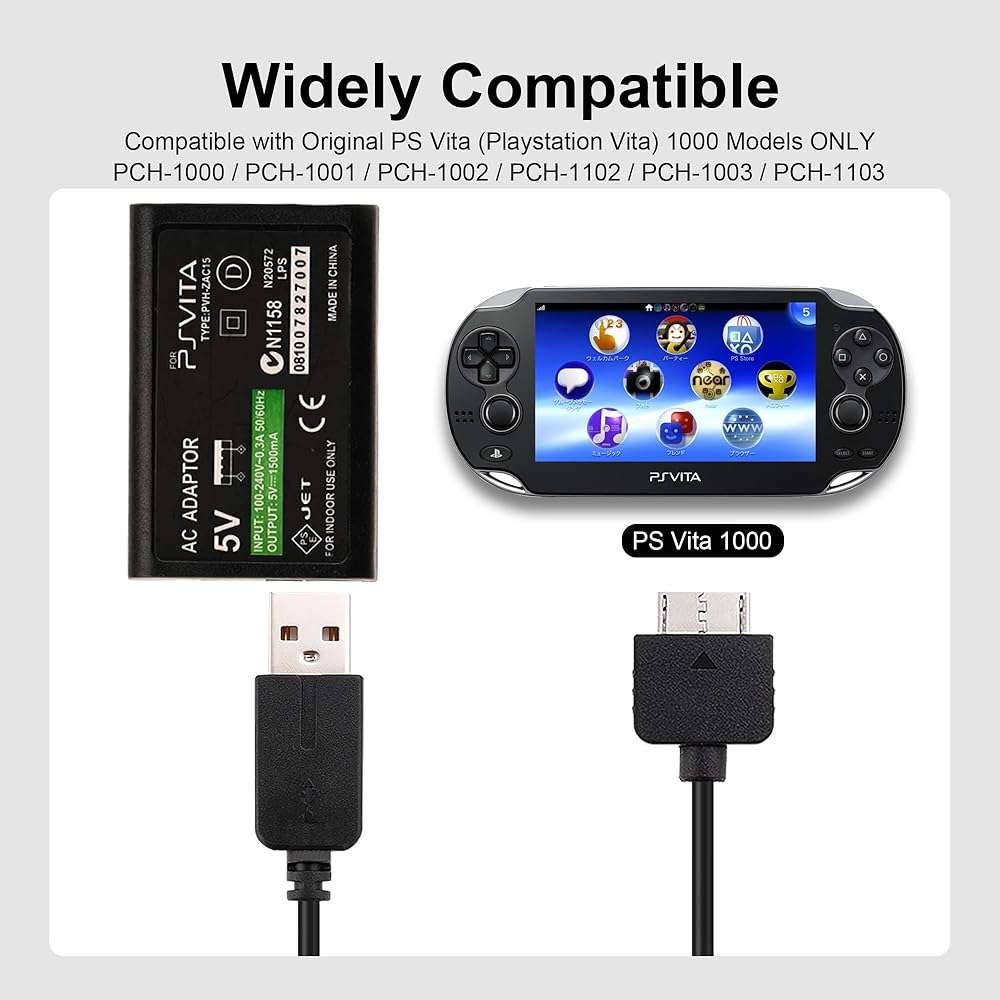 Fast Charger for PS Vita, AC Adapter Wall Charger Compatible with Sony PlayStation Vita 1000 Console (Only for PSVita 1000 Power Cord) - Image 2