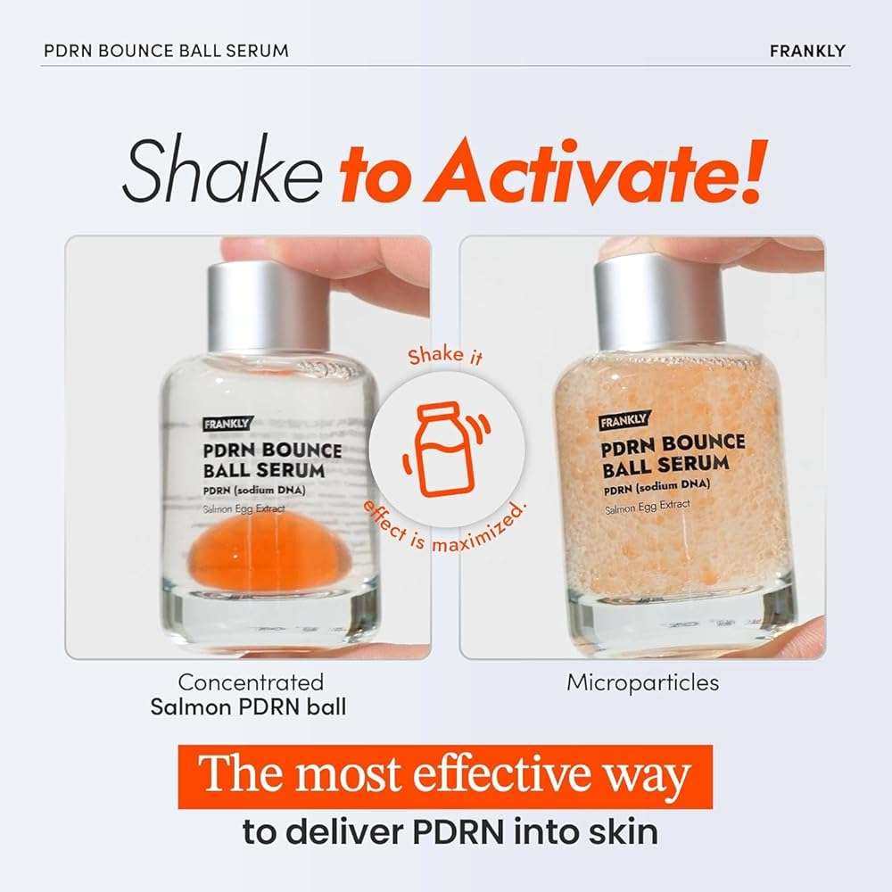 FRANKLY Salmon PDRN Bounce Ball Serum – 99% Pure Salmon DNA PDRN for Post Microneedling Recovery, Redness & Damaged Skin Repair | Glass Skin Korean Skincare | Lightweight, Non Sticky | 1.01 fl oz - Image 4