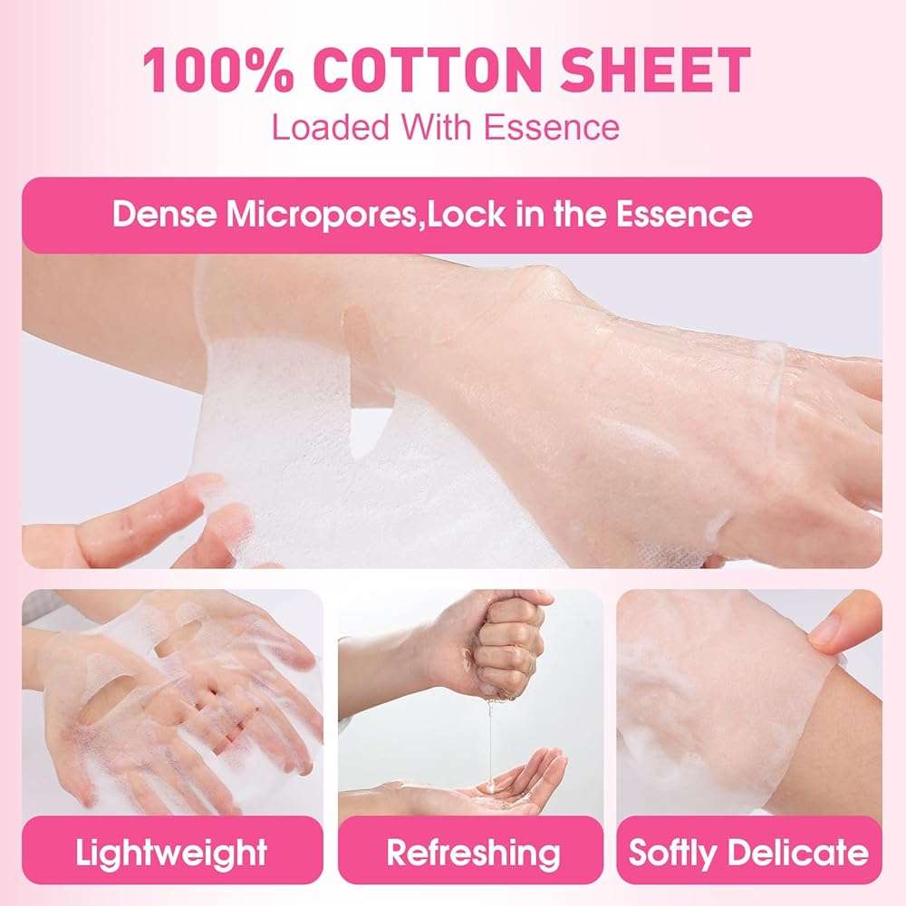KONEUK 12 Pack Collagen Hydrating Face Masks Skincare, Sheet Face Mask for All Skin Types, Facial Masks Set for Women Skin Care, Face Mask Bulk Spa Gifts for Women - Image 4