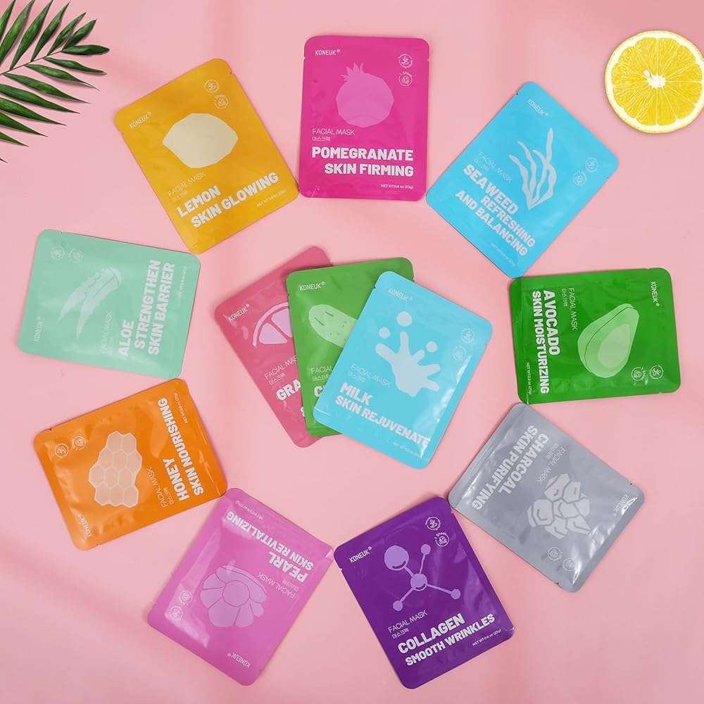 KONEUK 12 Pack Collagen Hydrating Face Masks Skincare, Sheet Face Mask for All Skin Types, Facial Masks Set for Women Skin Care, Face Mask Bulk Spa Gifts for Women - Image 7
