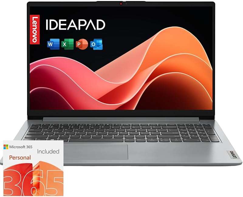 Lenovo IdeaPad 1i Laptop with Office 365 Home and Business • 128GB SSD • 4GB RAM • Intel Core • 14 Anti-Glare Screen • WiFi-6 • 11HR Battery • Windows 11 no Mouse - Image 1