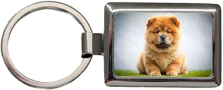 Blooza Blooza Chow Chow Dog Puppy Photo Rectangle Metal Keychain - Image 1