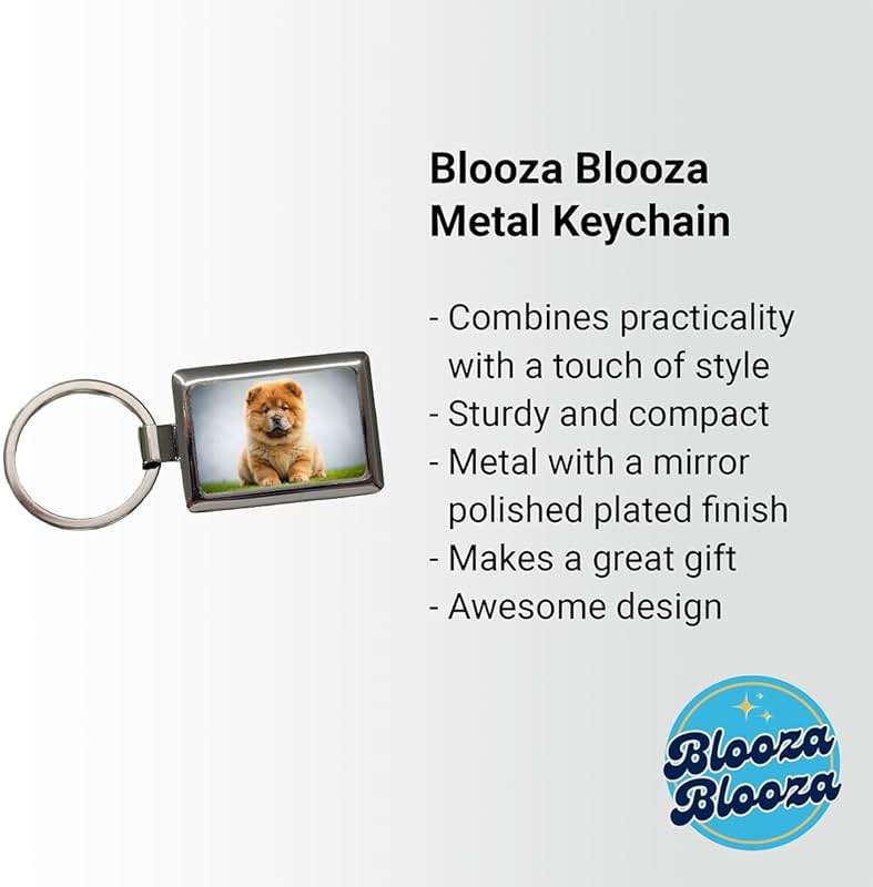 Blooza Blooza Chow Chow Dog Puppy Photo Rectangle Metal Keychain - Image 2