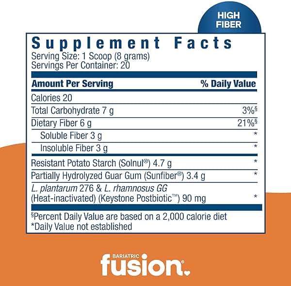 Bariatric Fusion GLP-1 Gut Health Booster | High Fiber GLP1 Booster | Prebiotic Fiber GLP-1 Supplement Powder for Women & Men | 20 Servings - Image 4