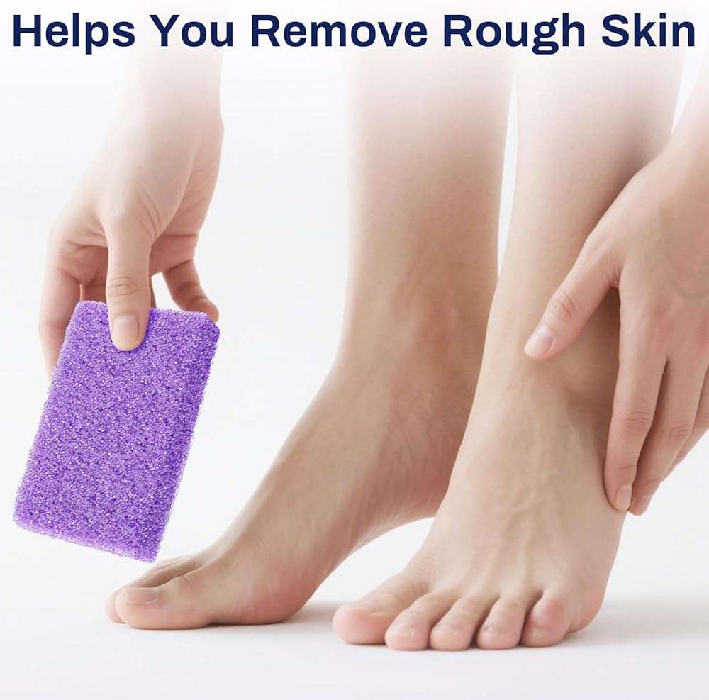 RAQEHO 20 Small Pumice Stone for Feet - 3.6 X 1.8 X 0.47 Inch Purple Foot Pumice Stone Foot Filer Pedicura Scrubber for Callus Removal Foot Care Spa Productos for Dark Elbows Hard Skin Exfoliating - Image 4