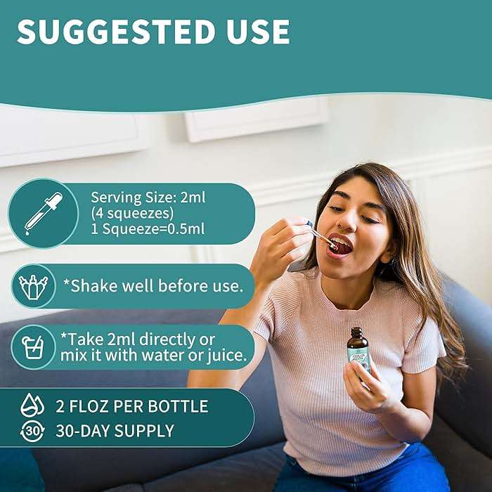 Zeolite Drops for Women,Adults and Kids- Clinoptilolite Zeolite Liquid Drops with Vitamin B12 & D3 - Heavy Metal Support, Immune Health, Natural Metabolism, Energy & Clear Skin - 30 Day Vegan Supply - Image 5