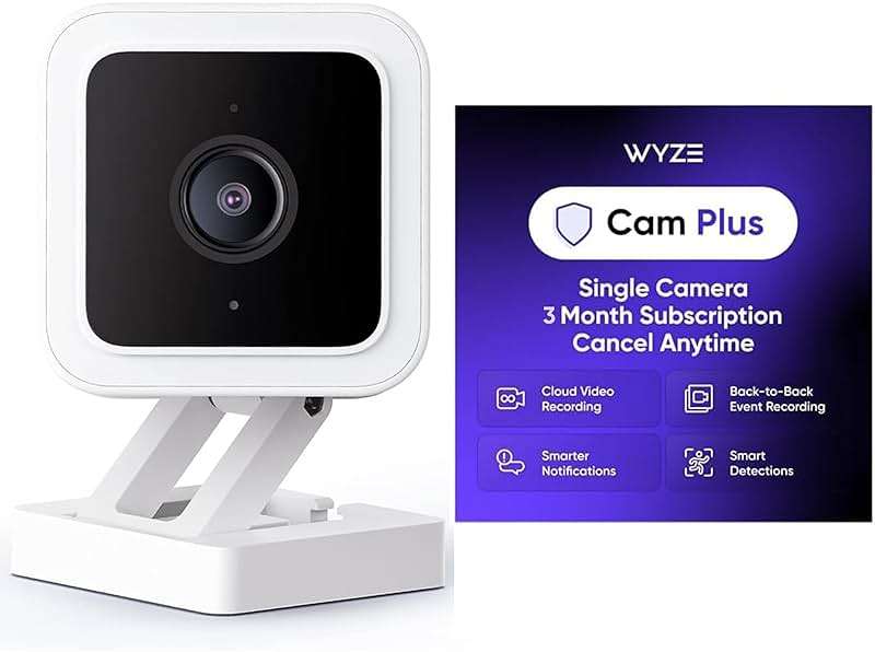 WyzeCam Cam V3 with 3-Months Cam Plus Cloud Storage Indoor Outdoor Plug-in Smart Security Camera, AI Motion Detection, WiFi Home Surveillance Camera, IR Color Night Vision, Siren Alarm, 2-Way Talk - Image 1
