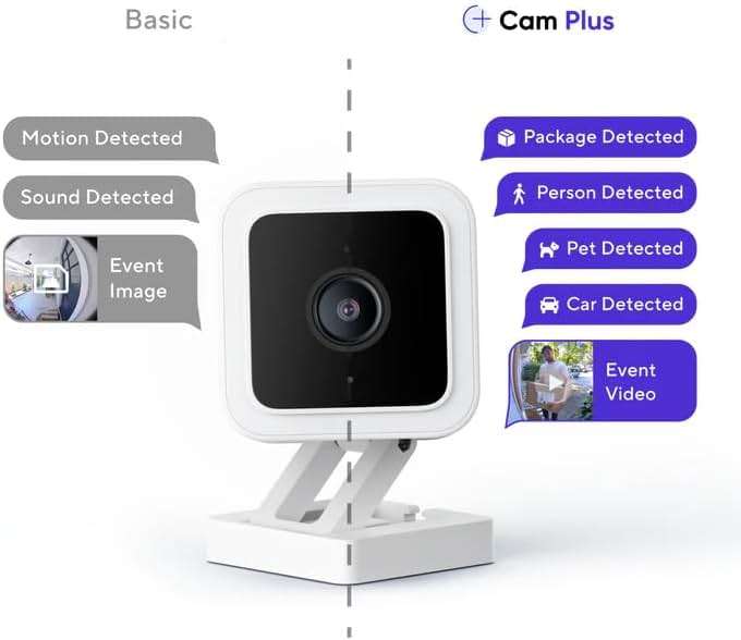 WyzeCam Cam V3 with 3-Months Cam Plus Cloud Storage Indoor Outdoor Plug-in Smart Security Camera, AI Motion Detection, WiFi Home Surveillance Camera, IR Color Night Vision, Siren Alarm, 2-Way Talk - Image 2