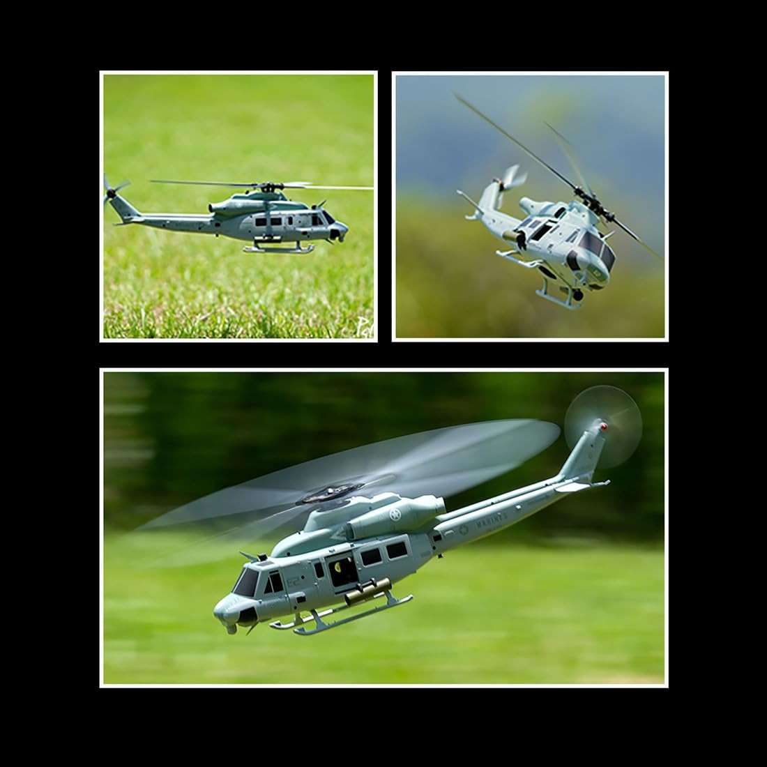 URFunModel GS E2 UH-1Y RC Helicopter for Adults, 2.4G 6CH Dual Brushless Direct Drive Military Remote Control Helicopter Model, GTS Flight Control Mode 2 Stunt RC Aircraft Toy Gift -RTF - Image 3