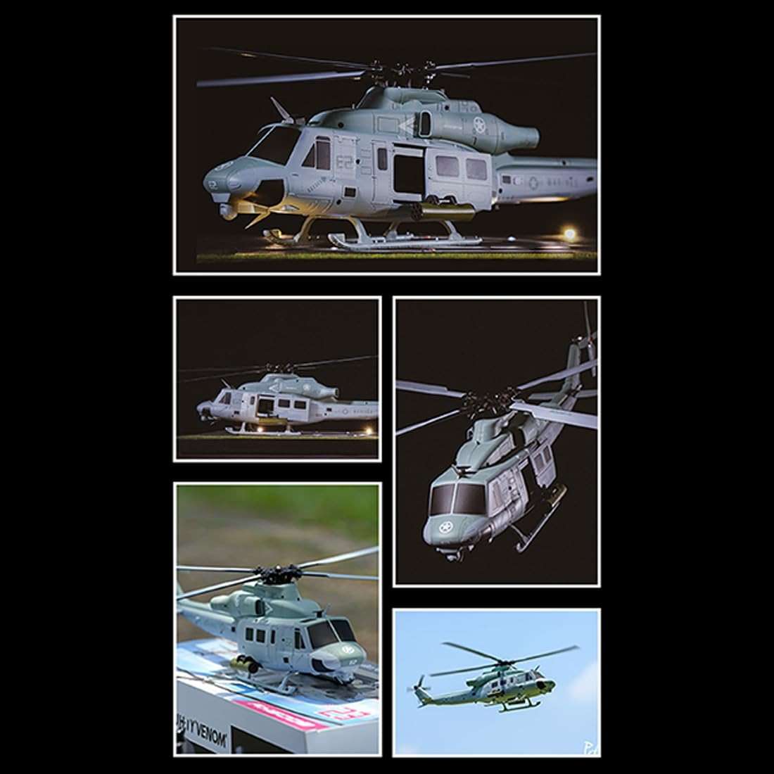 URFunModel GS E2 UH-1Y RC Helicopter for Adults, 2.4G 6CH Dual Brushless Direct Drive Military Remote Control Helicopter Model, GTS Flight Control Mode 2 Stunt RC Aircraft Toy Gift -RTF - Image 4