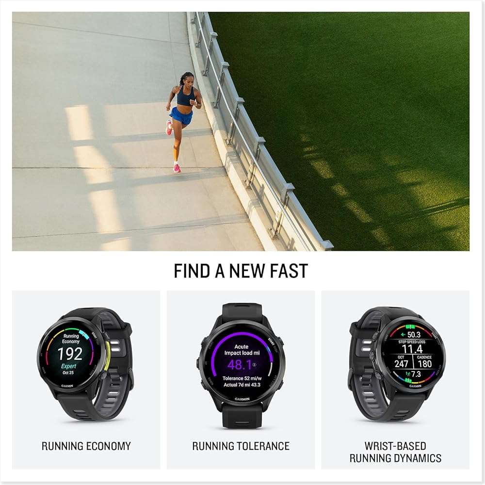 Garmin® Forerunner® 970, Premium GPS Running and Triathlon Smartwatch, AMOLED Display, Built-in LED Flashlight, Carbon Gray DLC Titanium with Black Case and Translucent Whitestone Band - Image 4
