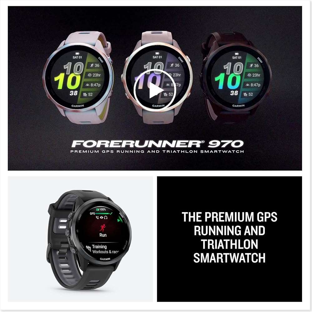 Garmin® Forerunner® 970, Premium GPS Running and Triathlon Smartwatch, AMOLED Display, Built-in LED Flashlight, Carbon Gray DLC Titanium with Black Case and Translucent Whitestone Band - Image 8