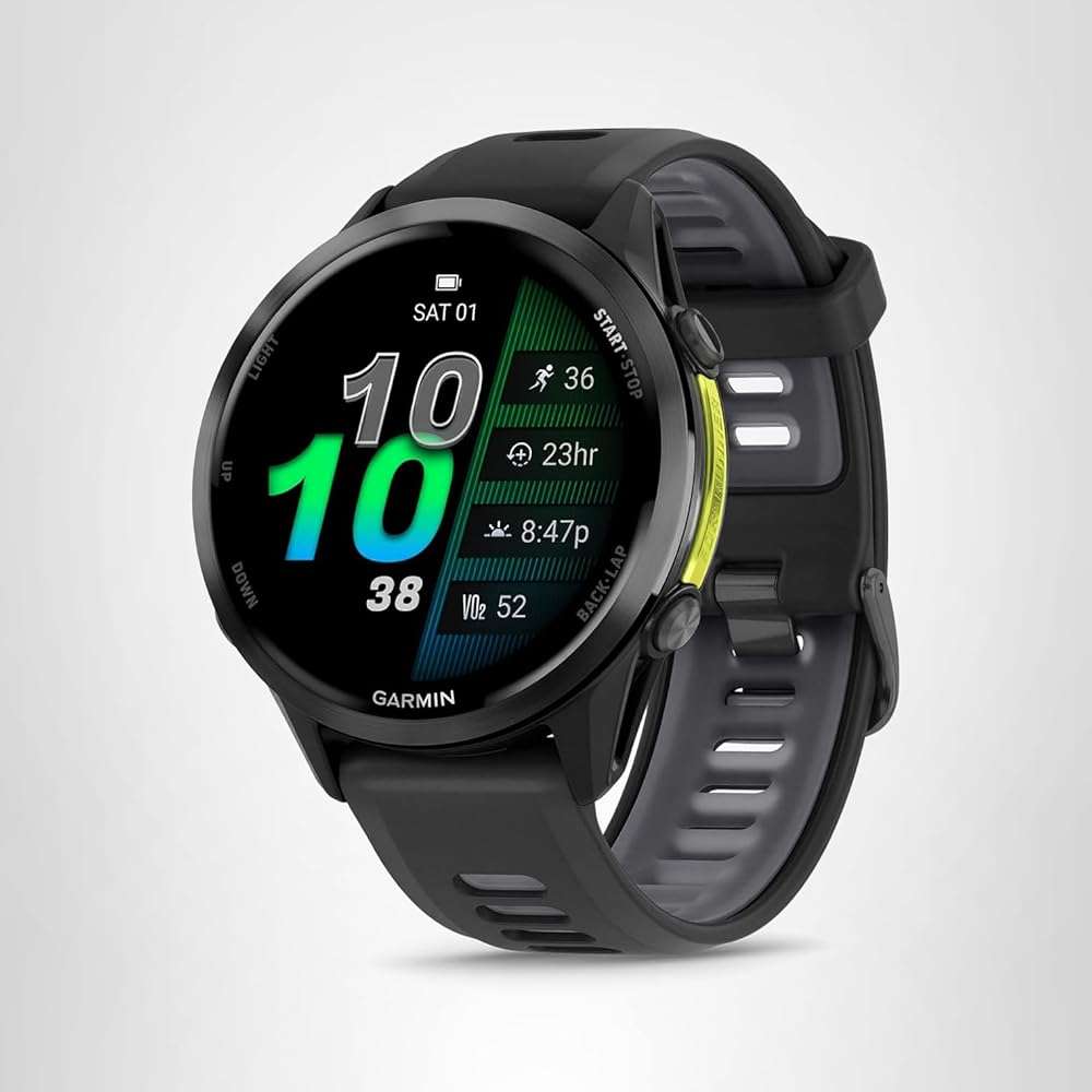 Garmin® Forerunner® 970, Premium GPS Running and Triathlon Smartwatch, AMOLED Display, Built-in LED Flashlight, Carbon Gray DLC Titanium with Black Case and Translucent Whitestone Band - Image 9