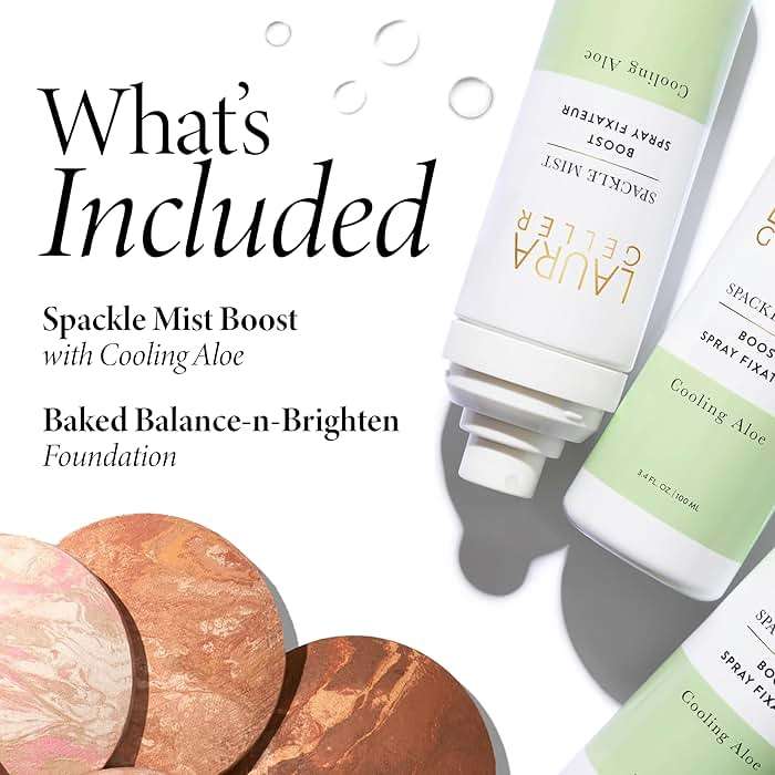 LAURA GELLER NEW YORK Baked Balance-n-Brighten Powder Foundation, Light + Spackle Mist Boost with Cooling Aloe - Image 2