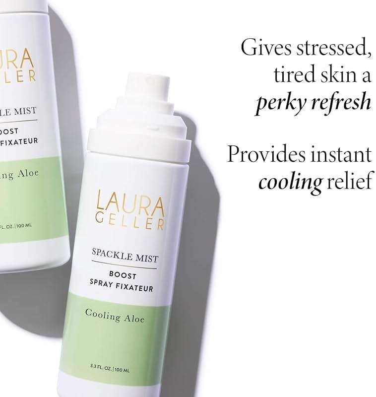 LAURA GELLER NEW YORK Baked Balance-n-Brighten Powder Foundation, Medium + Spackle Mist Boost with Cooling Aloe - Image 9