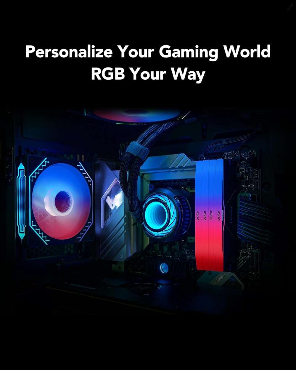 Lexar ARES Gen2 RGB DDR5 RAM 32GB Kit (2x16GB) 6400MHz CL30, 288-Pin UDIMM Desktop Memory, PC Gaming Computer Memory, for Intel XMP 3.0/AMD EXPO/CL30-38-38-76/1.4V(LD5U16G64C30BR-RGD) - Image 5