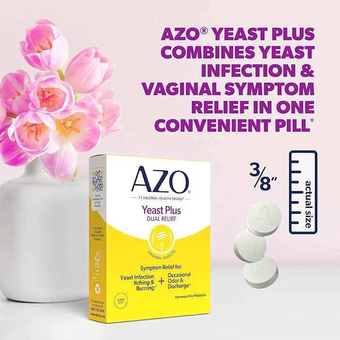 AZO Yeast Plus Dual Homeopathic Yeast Infection Symptom Relief for Women–Vaginal Itching & Burning + Odor & Discharge, Intimate Health Tablets, 2 Pack (60 Count x2), from the #1 Vaginal Health Brand! - Image 7