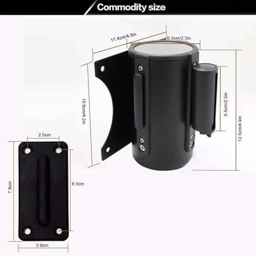 Belt Barrier Retractable Wall Mount Queue Crowd Control Safety Cordon Barrier,Retractable Belt Wall Mount Crowd Control Barrier with 3M Belt Queue Line Divider for Crowd Control Includes Acc - Image 2
