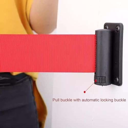 Belt Barrier Retractable Wall Mount Queue Crowd Control Safety Cordon Barrier,Retractable Belt Wall Mount Crowd Control Barrier with 3M Belt Queue Line Divider for Crowd Control Includes Acc - Image 5