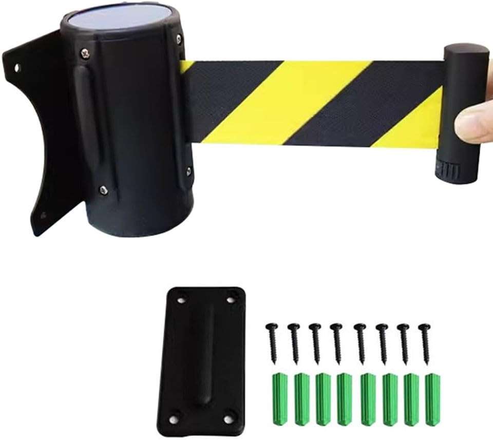 Belt Barrier Retractable Wall Mount Queue Crowd Control Safety Cordon Barrier,Retractable Belt Wall Mount Crowd Control Barrier with 3M Belt Queue Line Divider for Crowd Control Includes Acc - Image 8