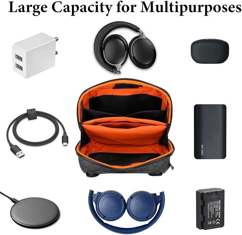 Geekria Elite Headphones Pouch Compatible with Bose QC Ultra, JBL Tour ONE M3, Sony WH-1000XM6 and More, Soft Shell Replacement Protective Travel Carrying Bag with Cable Storage (Dark Grey) - Image 2