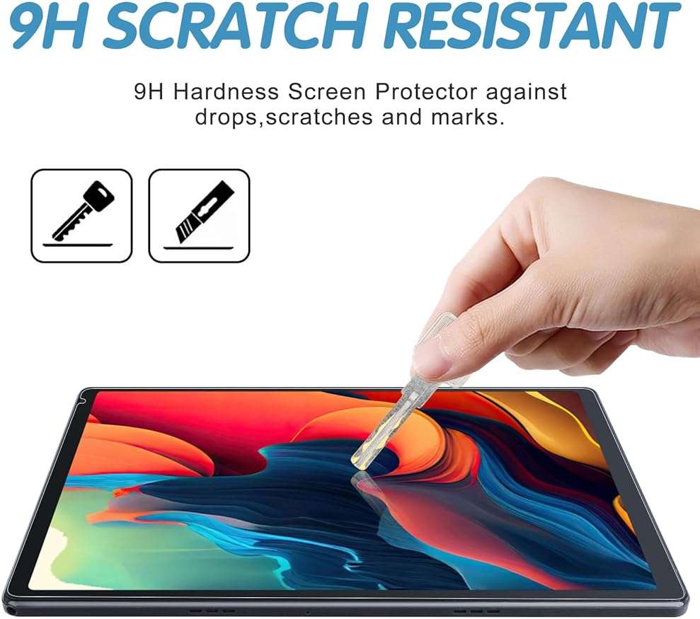 XunyLyee for URAO C107 Tablet 10.1 Inch Android 15 Screen Protector, 9H Hardness, Anti-Scratch,10.1 Inch Android 16 15 14 Upgraded Tablet Tempered Glass, [9.09'' x 5.70'', 231mm x 145mm], 2 Pack - Image 3