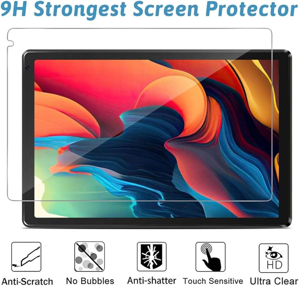 XunyLyee for URAO C107 Tablet 10.1 Inch Android 15 Screen Protector, 9H Hardness, Anti-Scratch,10.1 Inch Android 16 15 14 Upgraded Tablet Tempered Glass, [9.09'' x 5.70'', 231mm x 145mm], 2 Pack - Image 5