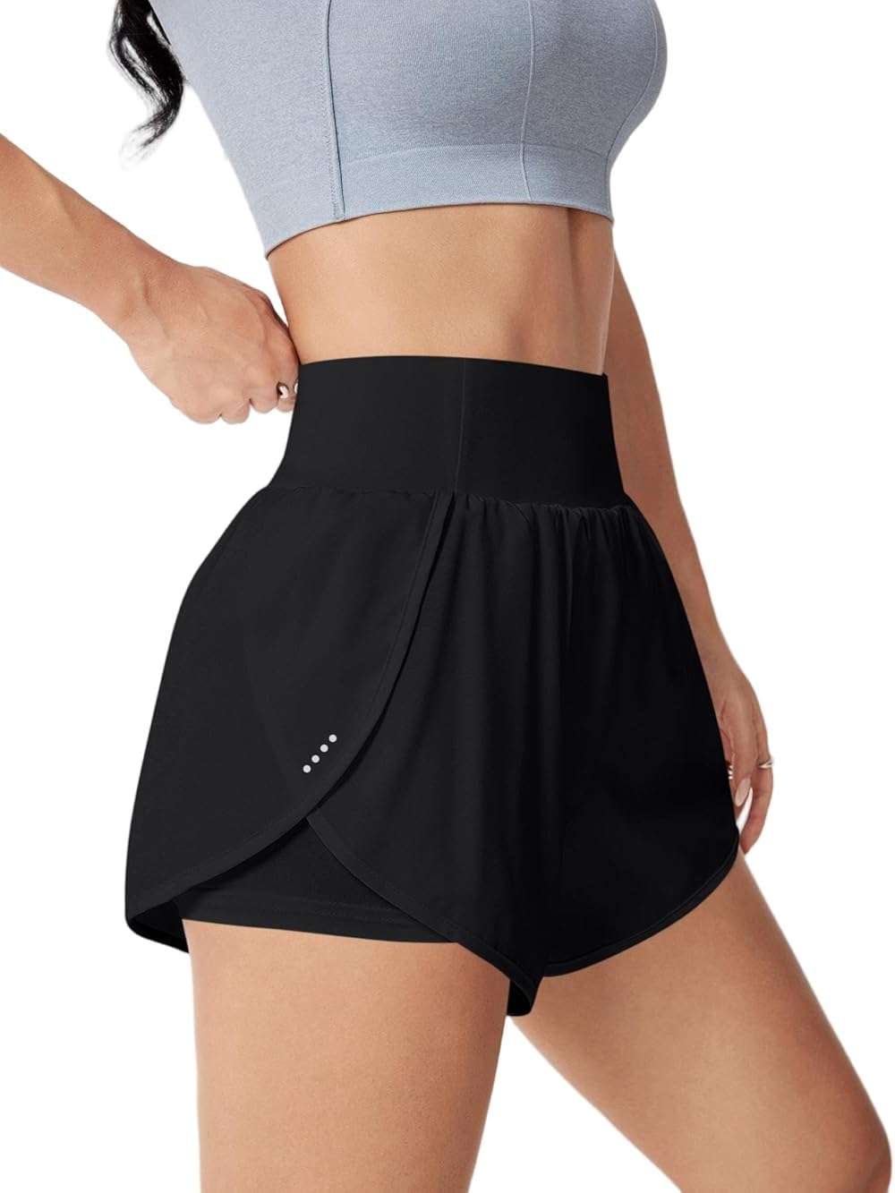 LALA BIRDS Women's Athletic Running Shorts High Waisted with Pockets, Women 3" Workout Dolphin Gym Yoga Beach Shorts - Image 2