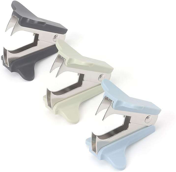 ZZTX 3 Pack Staple Remover Staple Puller Removal Tool for Home, School, Office (Blue, Green, Dark Gray) - Image 4