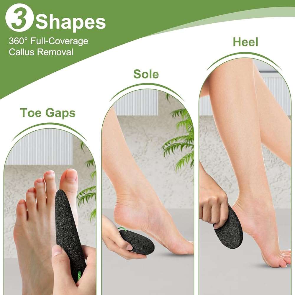 Pumice Stone for Feet, 3 Pack Natural Earth Lava Foot Callus Remover & Pedicure Exfoliator Tools for Heels, Soles and Toe Gaps, Foot Scrubber for Dry & Dead Skin - Image 2