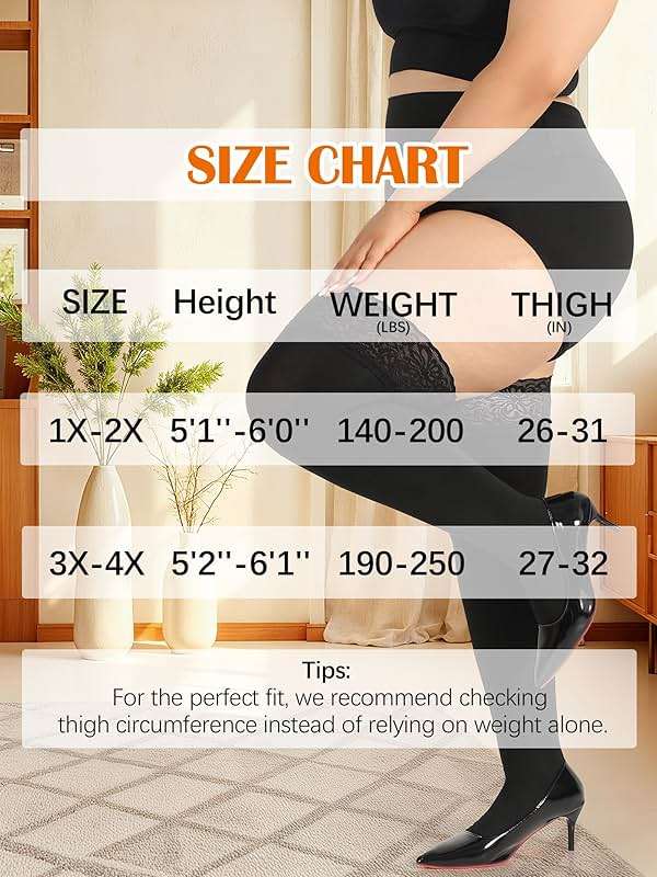 VivaCurve Plus Size Thigh High Socks for Women Fleece Lined Extra Long Over the Knee Stockings Leg Warmers Boot Socks - Image 6