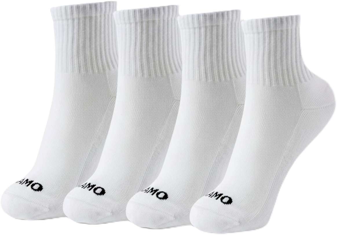 Kamo Fitness Daily 4-Pack – Women's Ankle Socks, Athletic Half Crew, Cotton Mid-Calf, Cushioned Sole, Seamless Toe, Size 5-9 - Image 1
