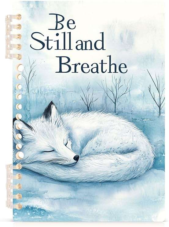 OSYWENRY Spiral Notebook Journal for Work A5 60 Sheets 120 Pages, Peaceful Breath Arctic Fox Notebook for School Notes 8.3x5.7 in, Set of 1 - Image 1